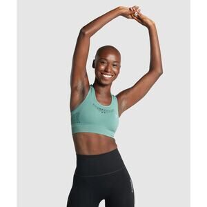 Gymshark Energy Seamless Sports Bra Light Green Mint Strapy Eyelet Contour S